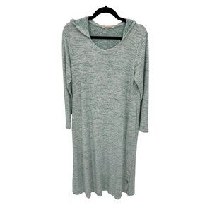 Soft Surroundings Sweater Dress Womens‎ Petite Large Blue Polyester Cotton Hood